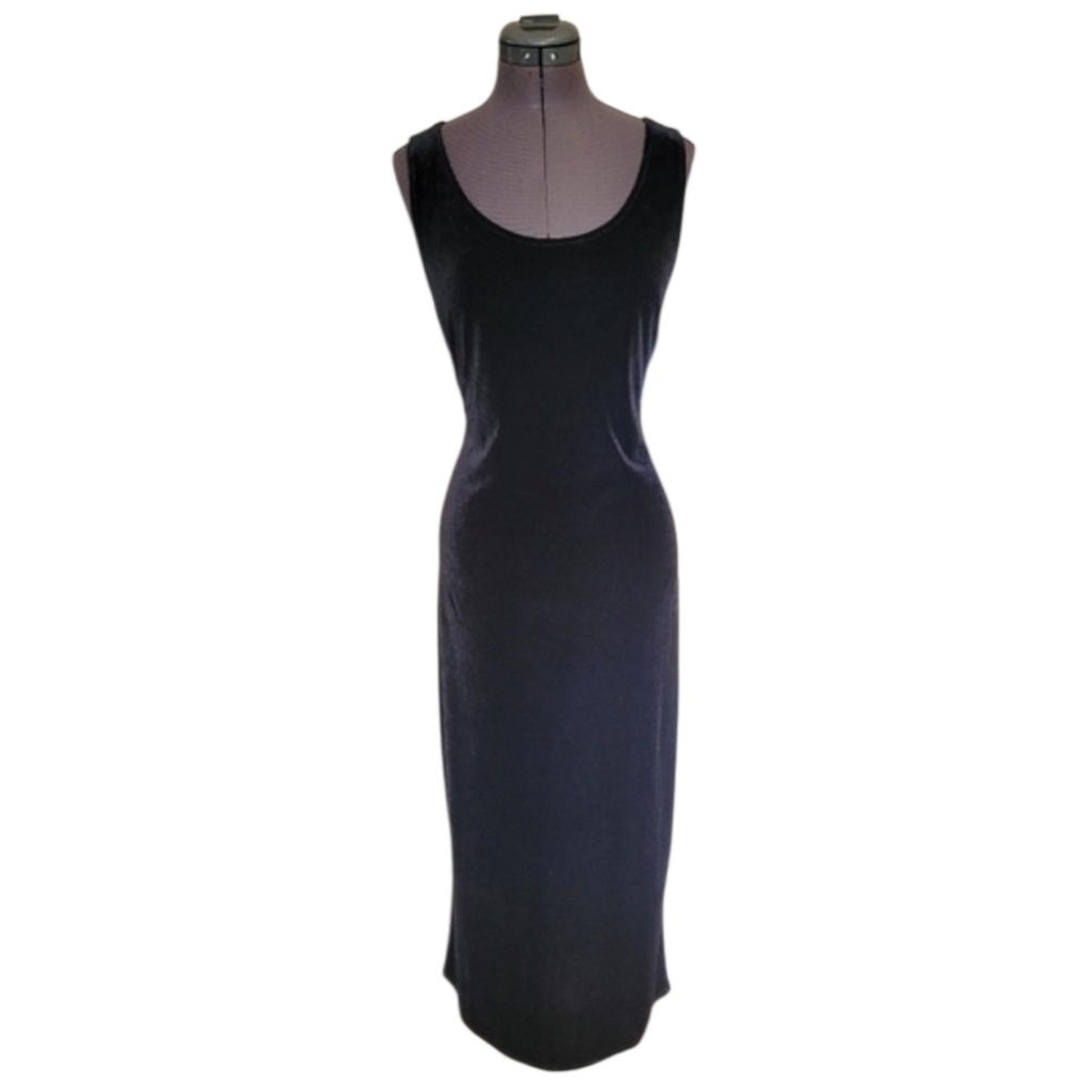 NWT Velvet Northern Reflections Black Maxi Dress Scoop Neck Sleeveless Y2K